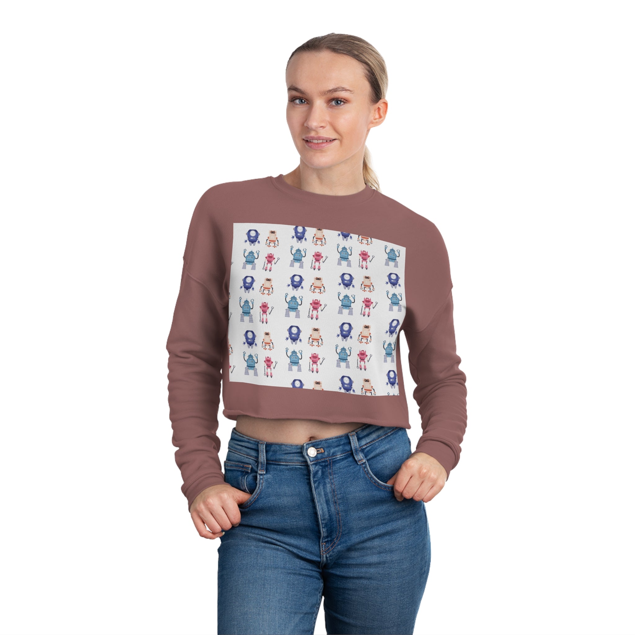 The Robot Pattern 2.0 Women's Cropped Sweatshirt